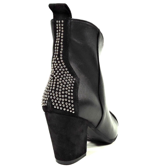 GIO+ 🇮🇹 BLACK LEATHER HEELED BOOTIE - Picture 7 of 10